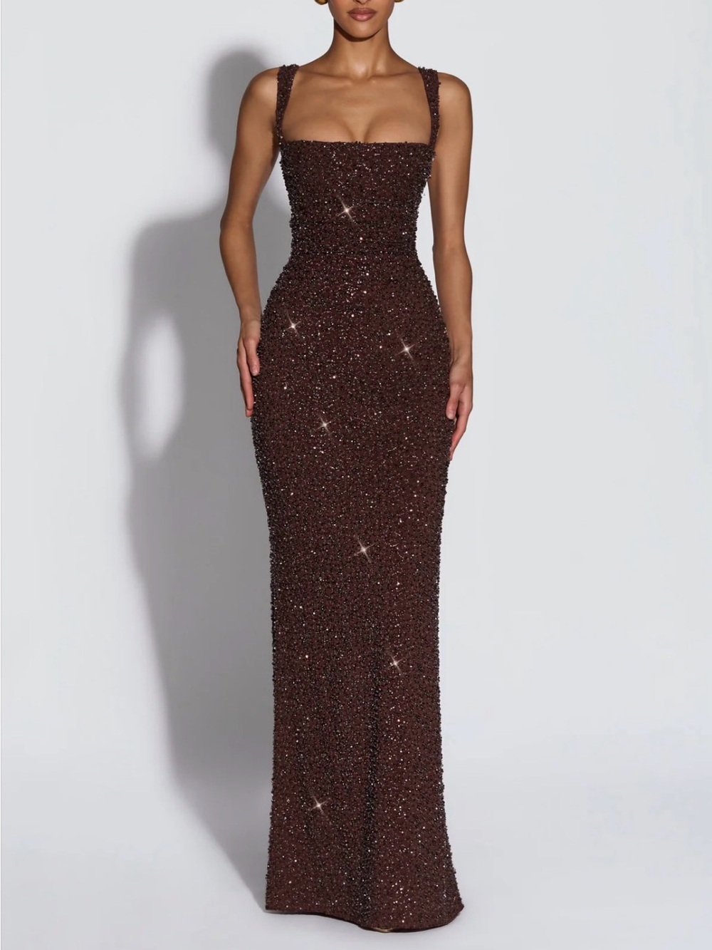 Babyboo Calanthe Plum Brown Evening maxi Dress